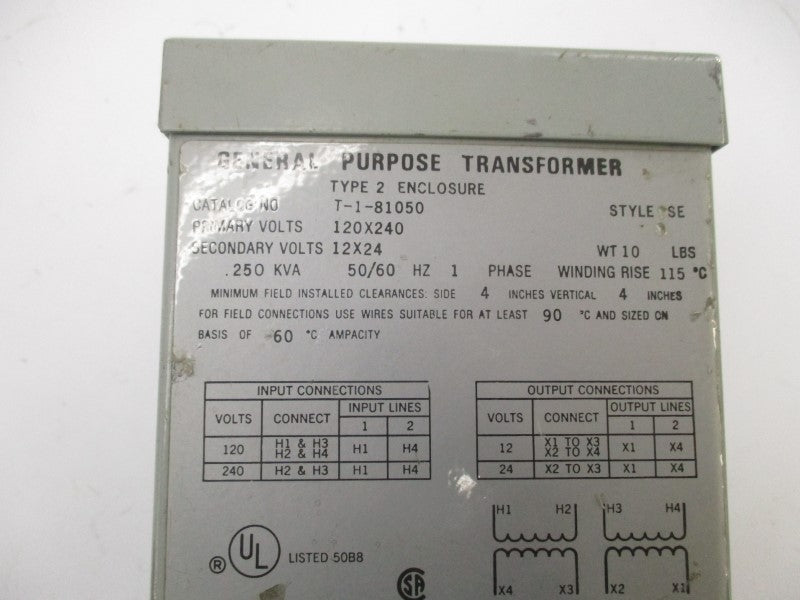 ACME TRANSFORMER T-1-81050 STYLE SE 120/240V UNMP