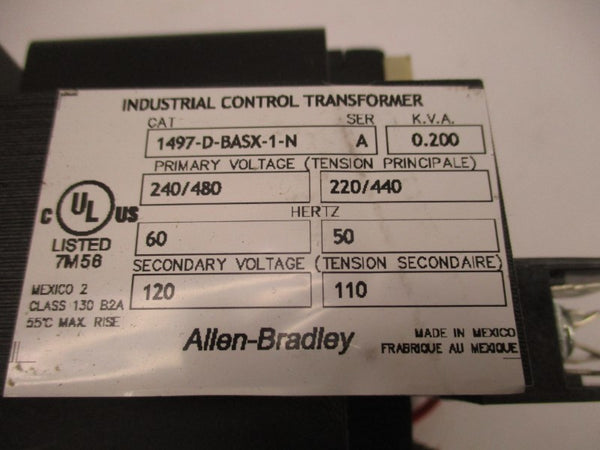 ALLEN BRADLEY 1497-D-BASX-1-N SER. A 240/480V (BR/WH) NSMP