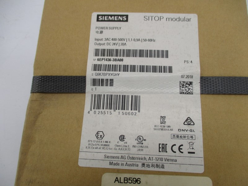 SIEMENS 6EP1436-3BA00 400-500V 1.1-0.9A NSFS