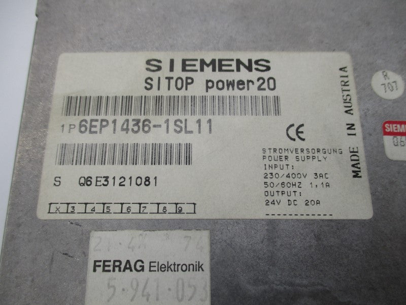 SIEMENS 6EP1436-1SL11 230/400V 1.1A UNMP