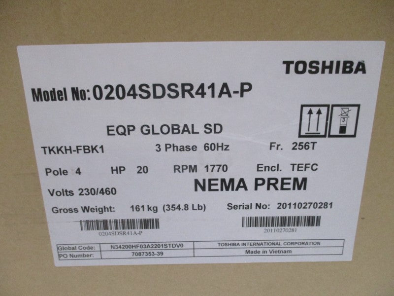 TOSHIBA 0204SDSR41A-P 230/460V NSFS