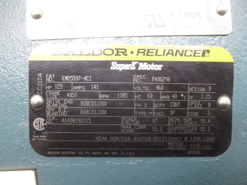 BALDOR EM2559T-4CI 460V 141A NSNP