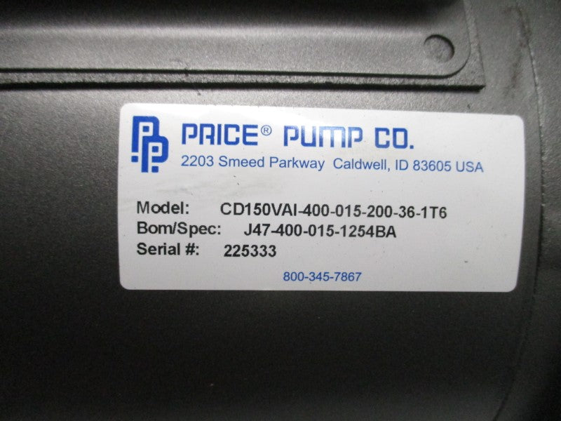 PRICE PUMP CD150VAI-400-015-200-36-1T6 115/208-230V 23/12-11.5A UNMP