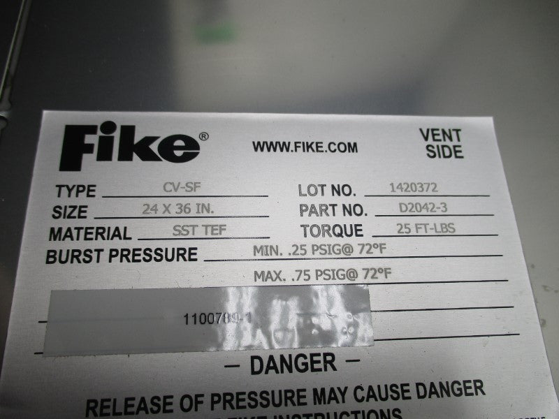 FIKE CV-SF D2042-3 .25-.75PSI NSNP