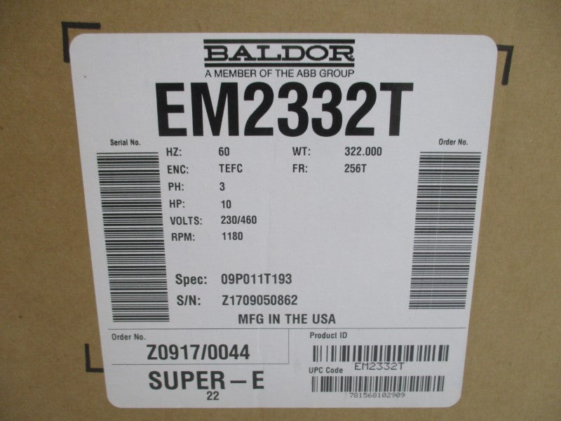 BALDOR EM2332T 230/460V 28.2/14.1A NSMP