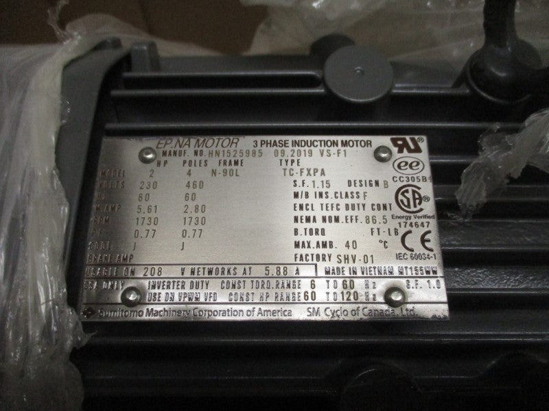 SUMITOMO DRIVE TECHNOLOGIES LHYMS2-4A105YC-EPY1-21 230/460V 5.61/2.80A NSMP