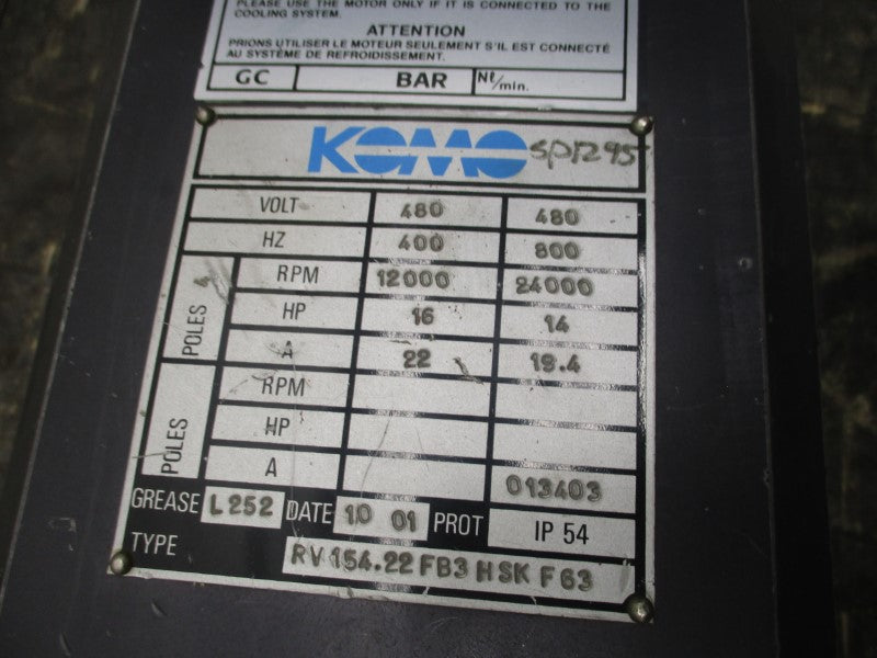 KOMO RV154.22FB3HSKF63 480V 22/19.4A UNMP
