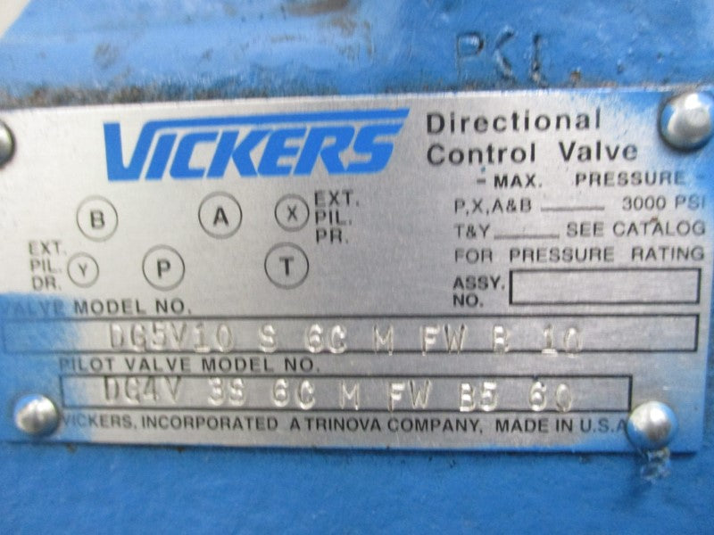 VICKERS DG5V10S6CMFWB10 110/120V .46/.48A 5000PSI (AS PICTURED) UNMP