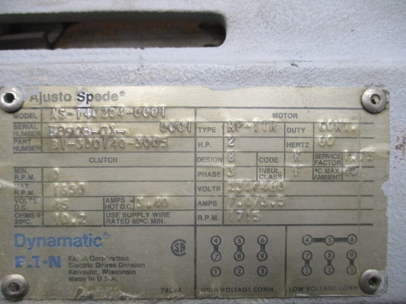 EATON AS-140204-0001 230/460V 7.0/3.5A UNMP