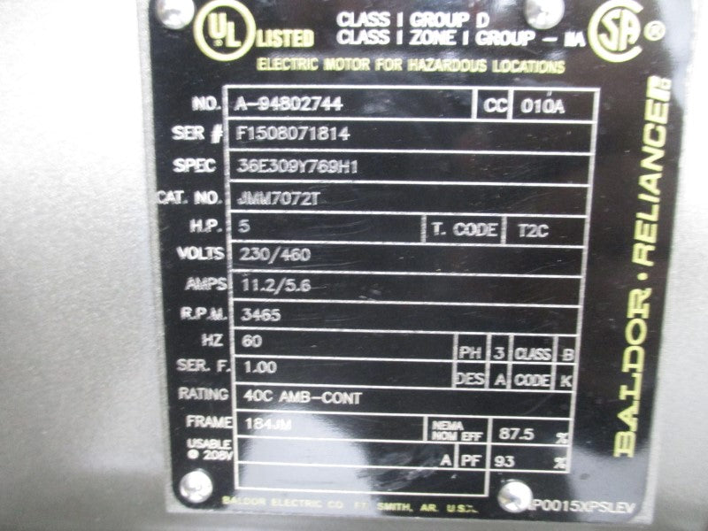 BALDOR JMM7072T 230/460V 11.2/5.6A NSNP