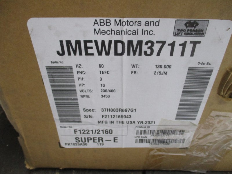 BALDOR JMEWDM3711T 230/460V 21.6/10.8A NSMP