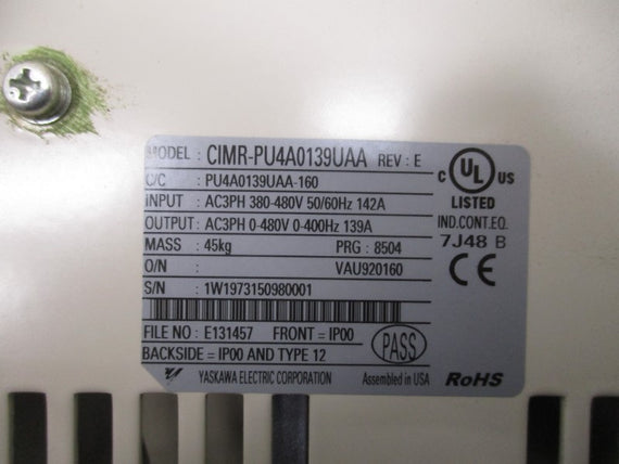 YASKAWA CIMR-PU4A0139UAA 380-480V 142A UNMP