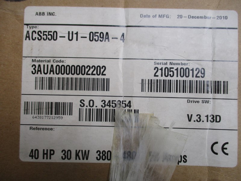 ABB ACS550-U1-059A-4 380-480V 59A NSMP