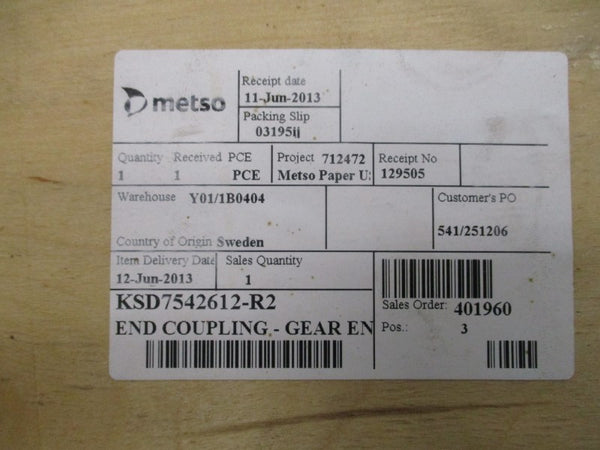 METSO END COUPLING  KSD7542612-R2 NSMP