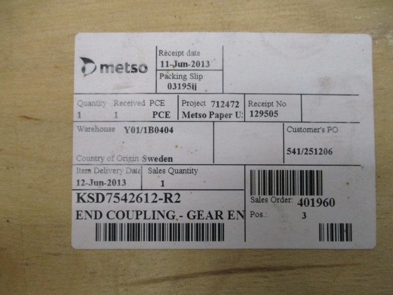 METSO END COUPLING  KSD7542612-R2 NSMP