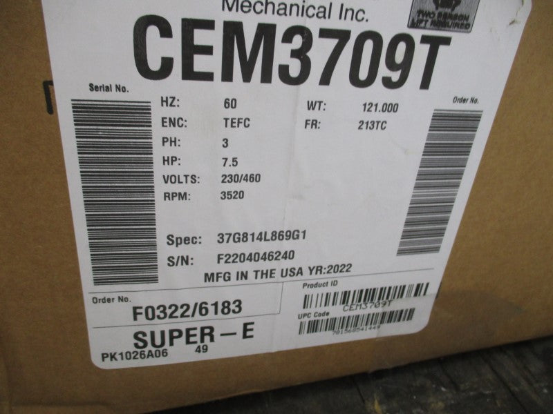 BALDOR CEM3709T 230/460V 18/9A NSMP