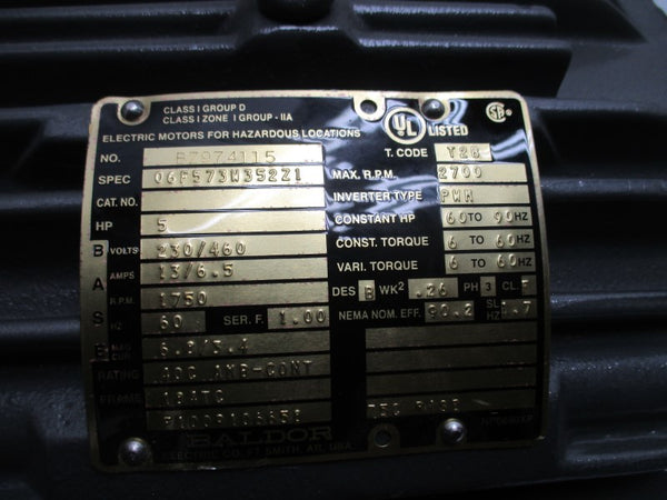 BALDOR BZ974115 5HP WITH BEI ENCODER 230/460V 13/6.5A NSNP