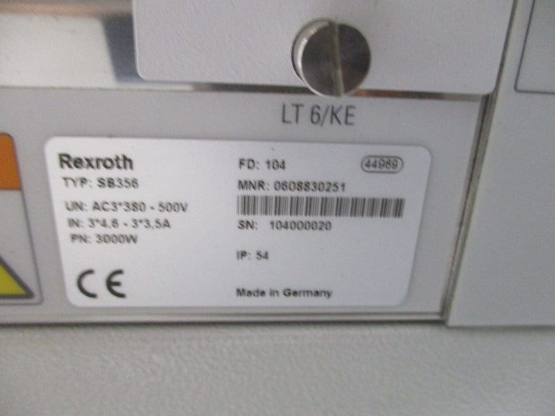 REXROTH SB356 MULTI CHANNEL CONTROLLER BOX 380-500V 3*4.6-3*3.5A (AS PICTURED) UNMP