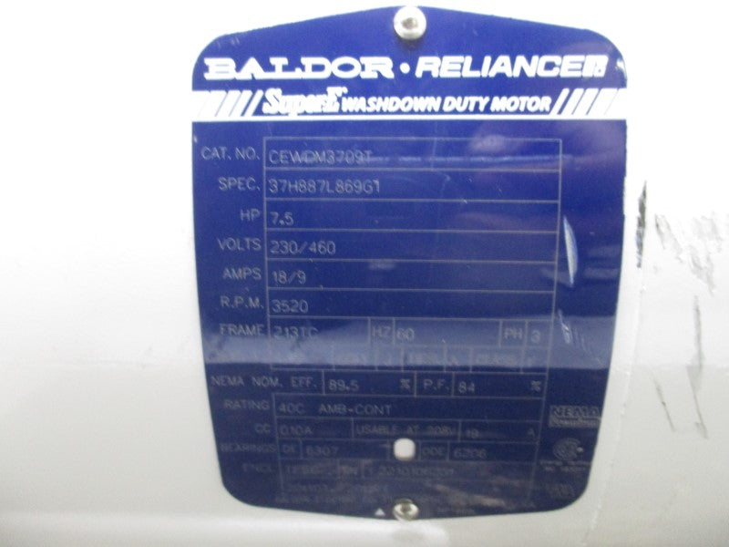 BALDOR RELIANCE CEWDM3709T 230/460V 18/9A NSNP