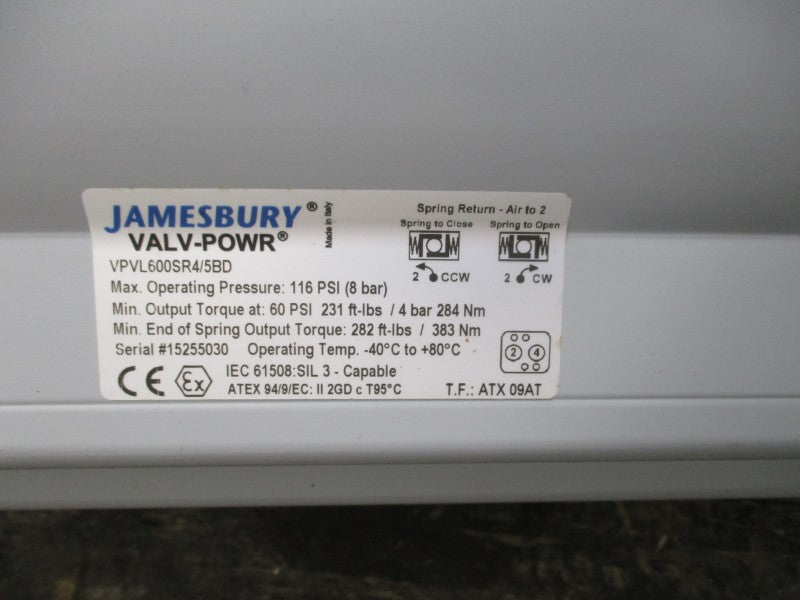 JAMESBURY VPVL600SR4/5BD 116PSI NSNP