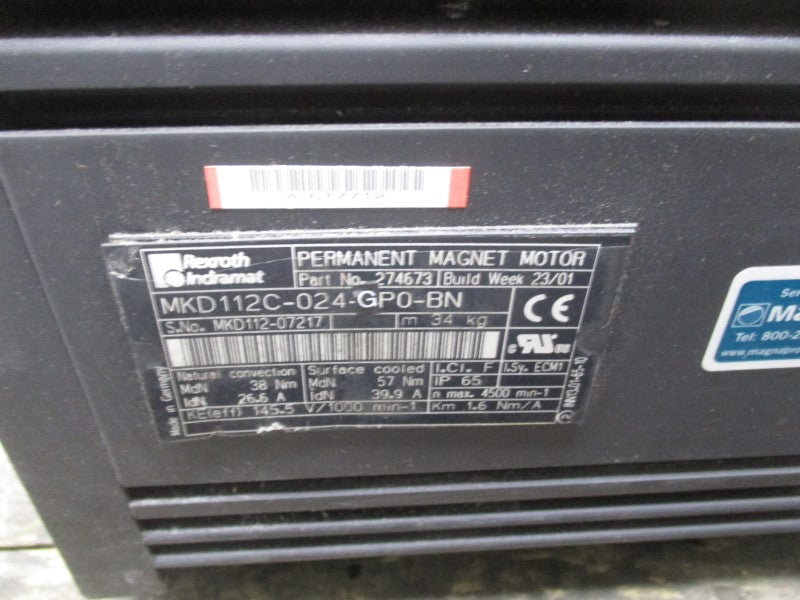 REXROTH MKD112C-024-GP0-BN 274673 145.5V 26.6-39.9A REMAN