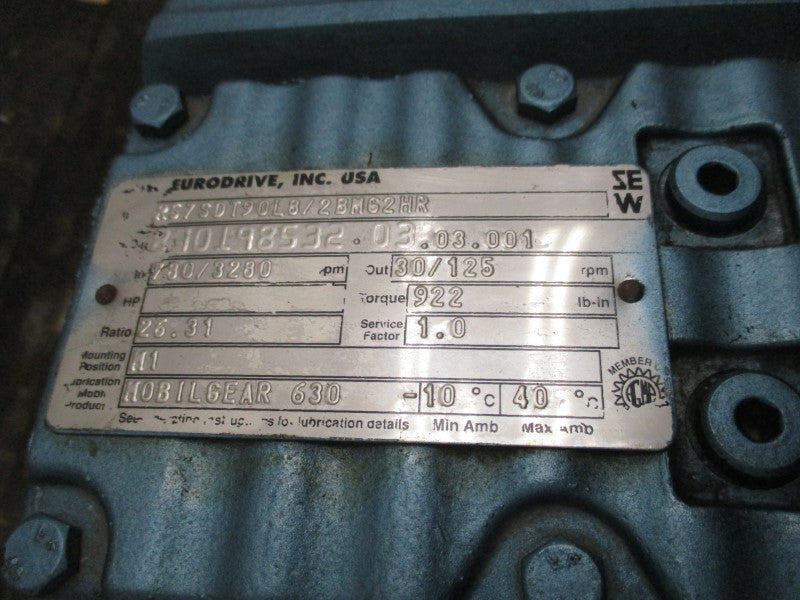 SEW-EURODRIVE SDFT90L8/2BMG2HR R57SDT90L8/2BMG2HR  460Y/Y 1.52/2.90A NSNP