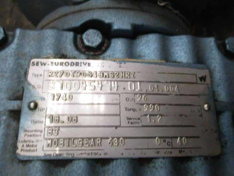 SEW-EURODRIVE DFT90S4BMG2HRZ R27DT90S4BMG2HRZ 230/460V 5.20/2.60A UNMP