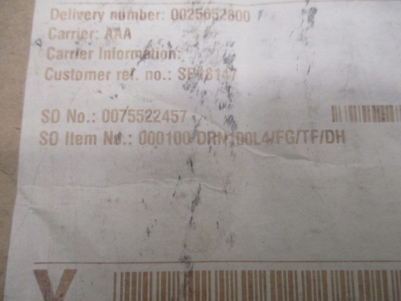 SEW-EURODRIVE DRN100L4/FG/TF/DH 230/460V 14.30/7.20A NSMP