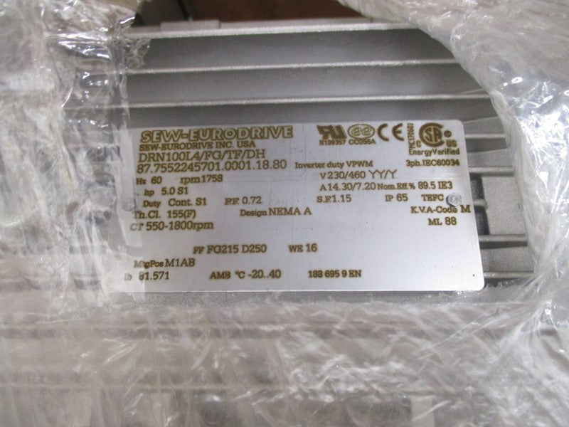 SEW-EURODRIVE DRN100L4/FG/TF/DH 230/460V 14.30/7.20A NSMP