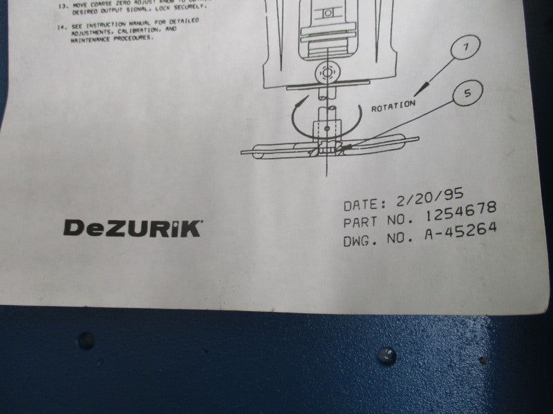 DEZURIK ROTATING BLADE CONSISTENCY TRANSMITTER 1254678 NSNP