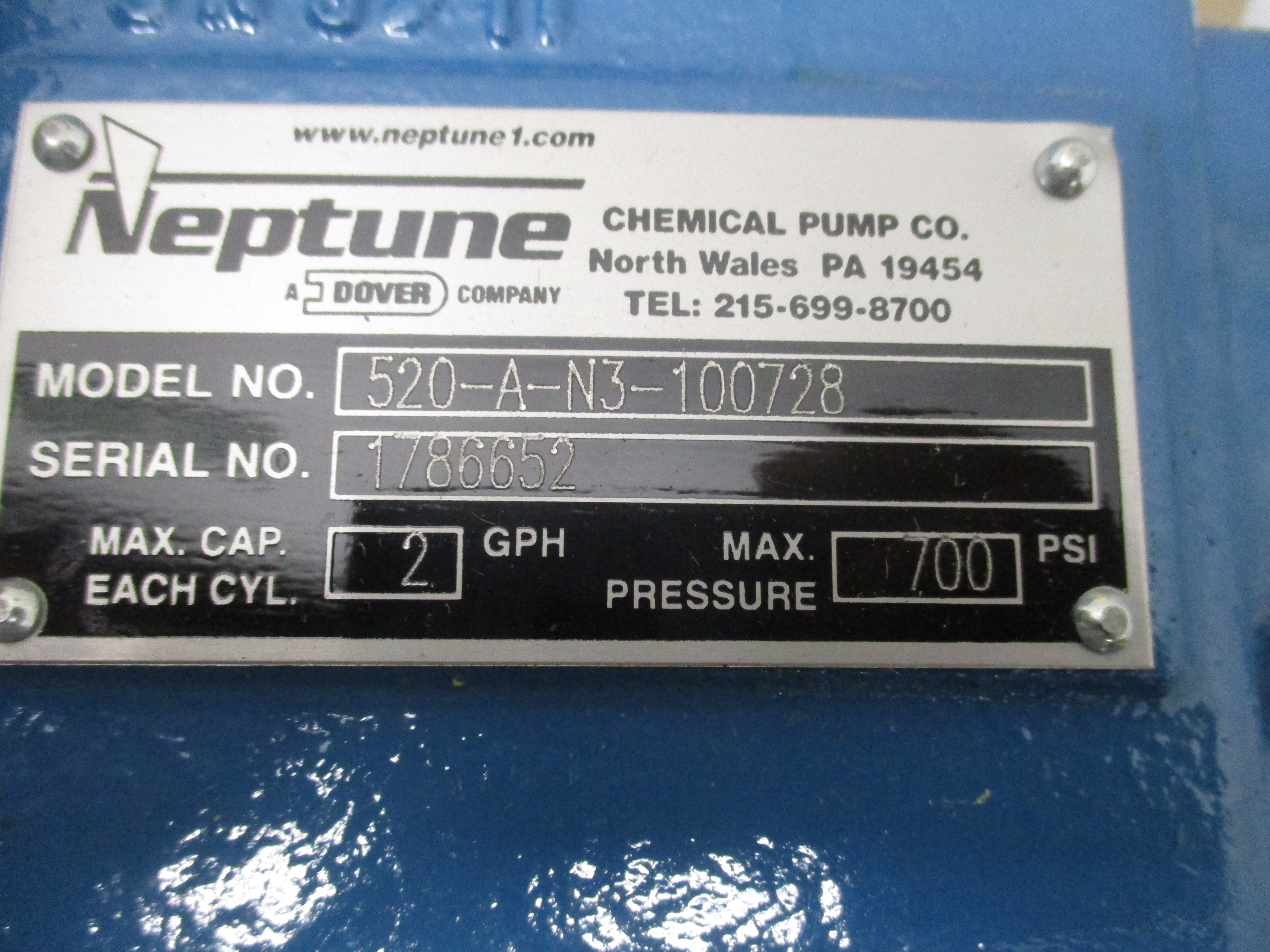 NEPTUNE 520-A-N3-100728 115V 5.9A 700PSI NSMP