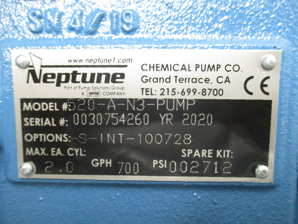 NEPTUNE 520-A-N3-PUMP 115V 5.9A 700PSI NSMP