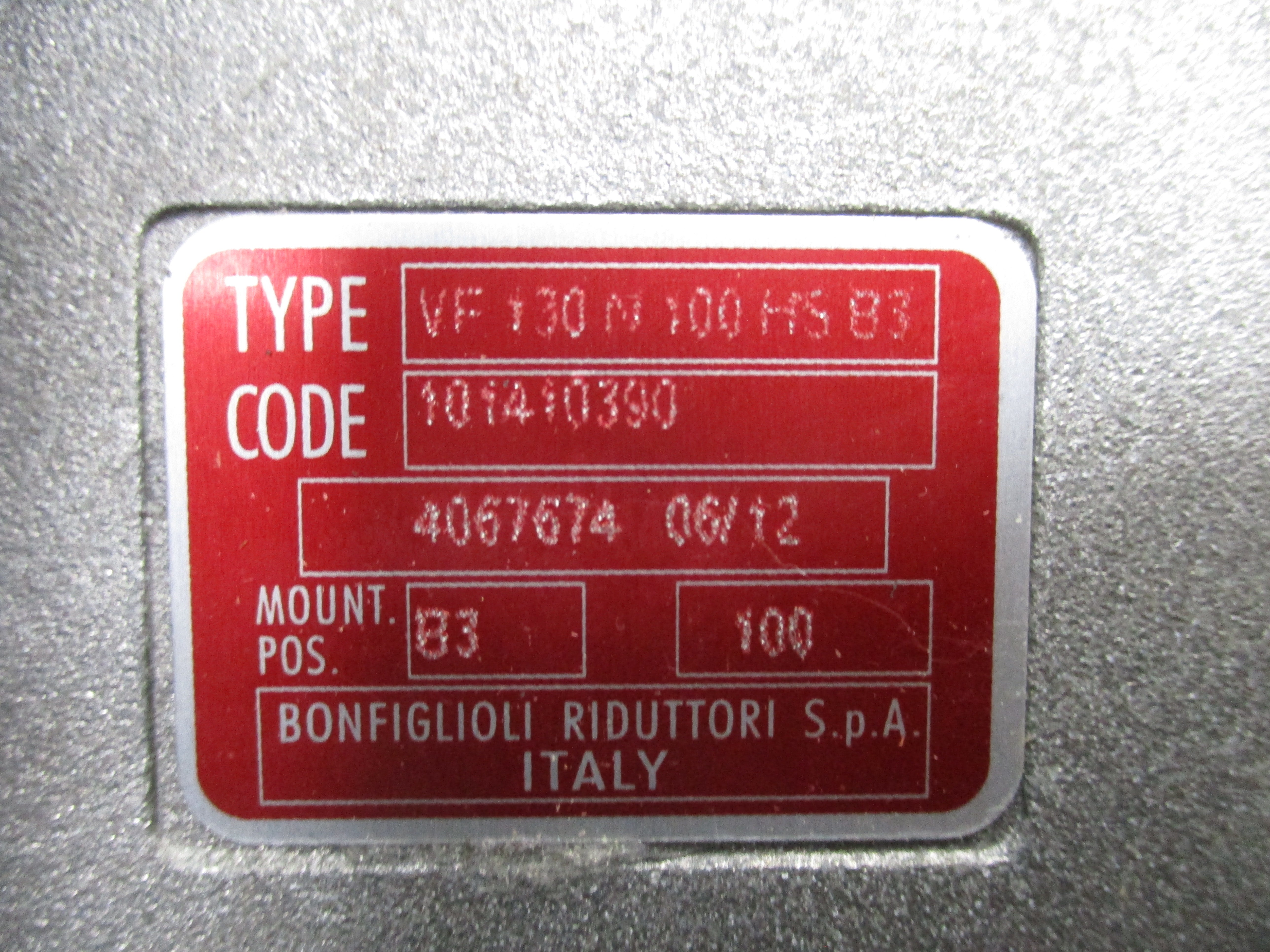 BONFIGLIOLI RIDUTTORI VF130N100HS83 NSNP