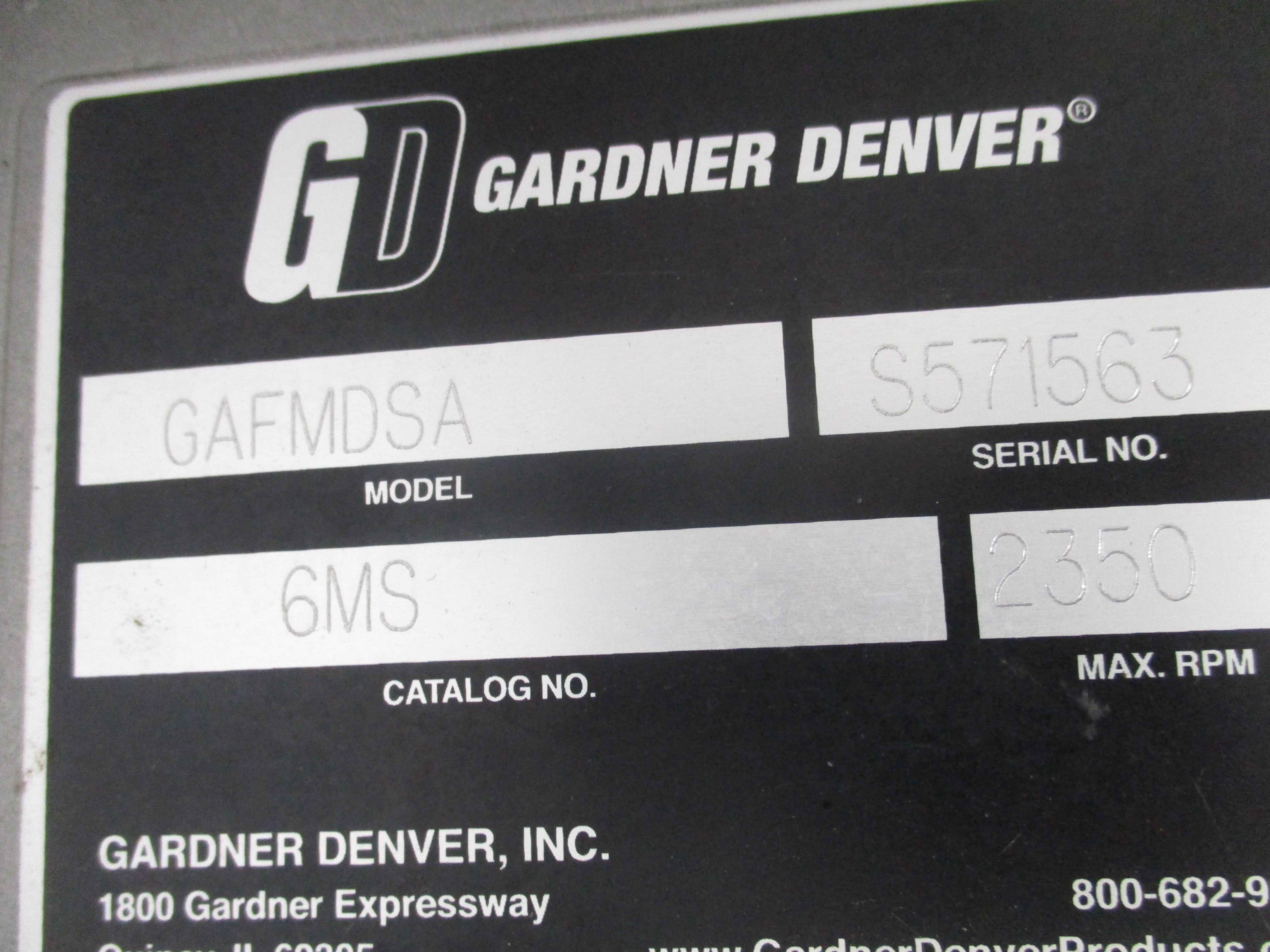 GARDNER DENVER GAFMDSA 6MS NSMP