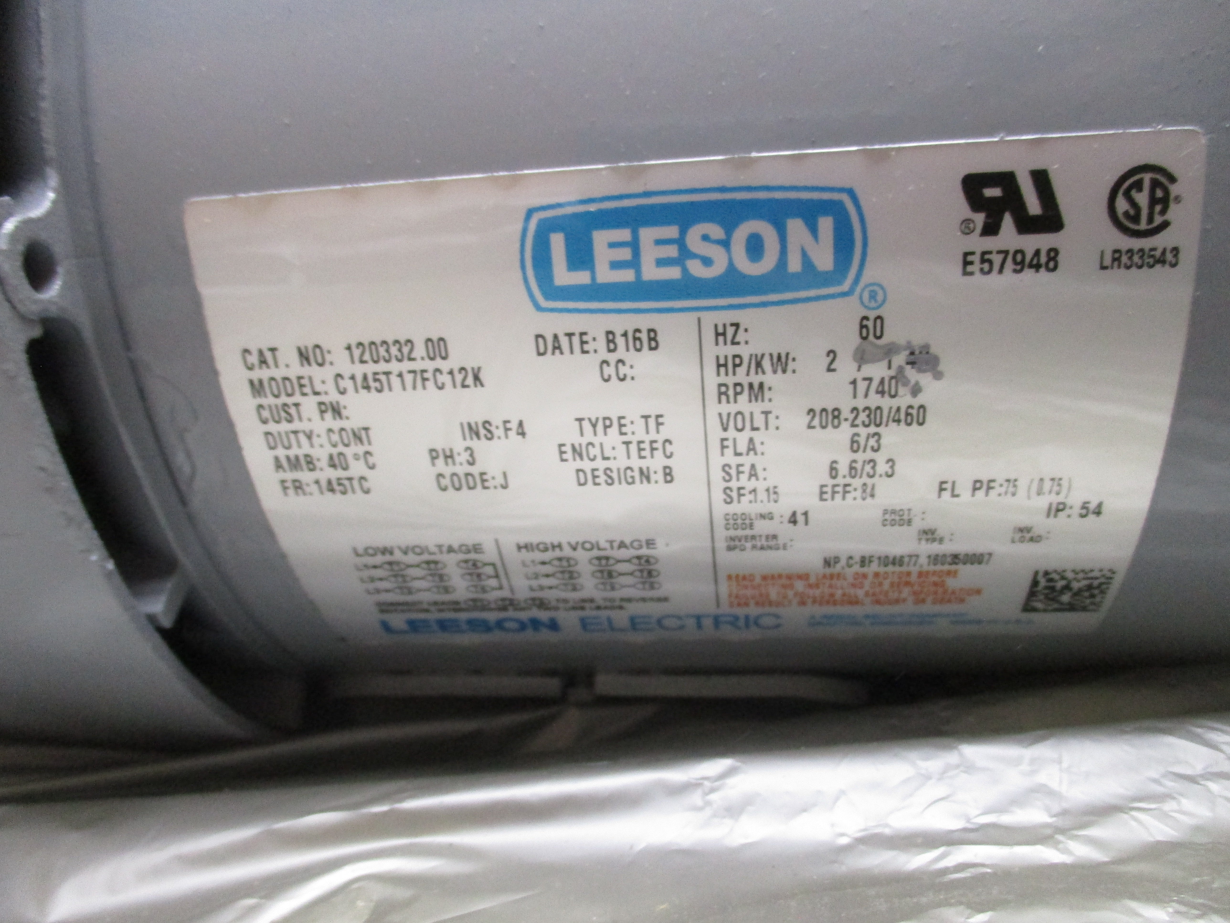 DUFF-NORTON R1040B50-008 208-230/460V 6/3A NSMP