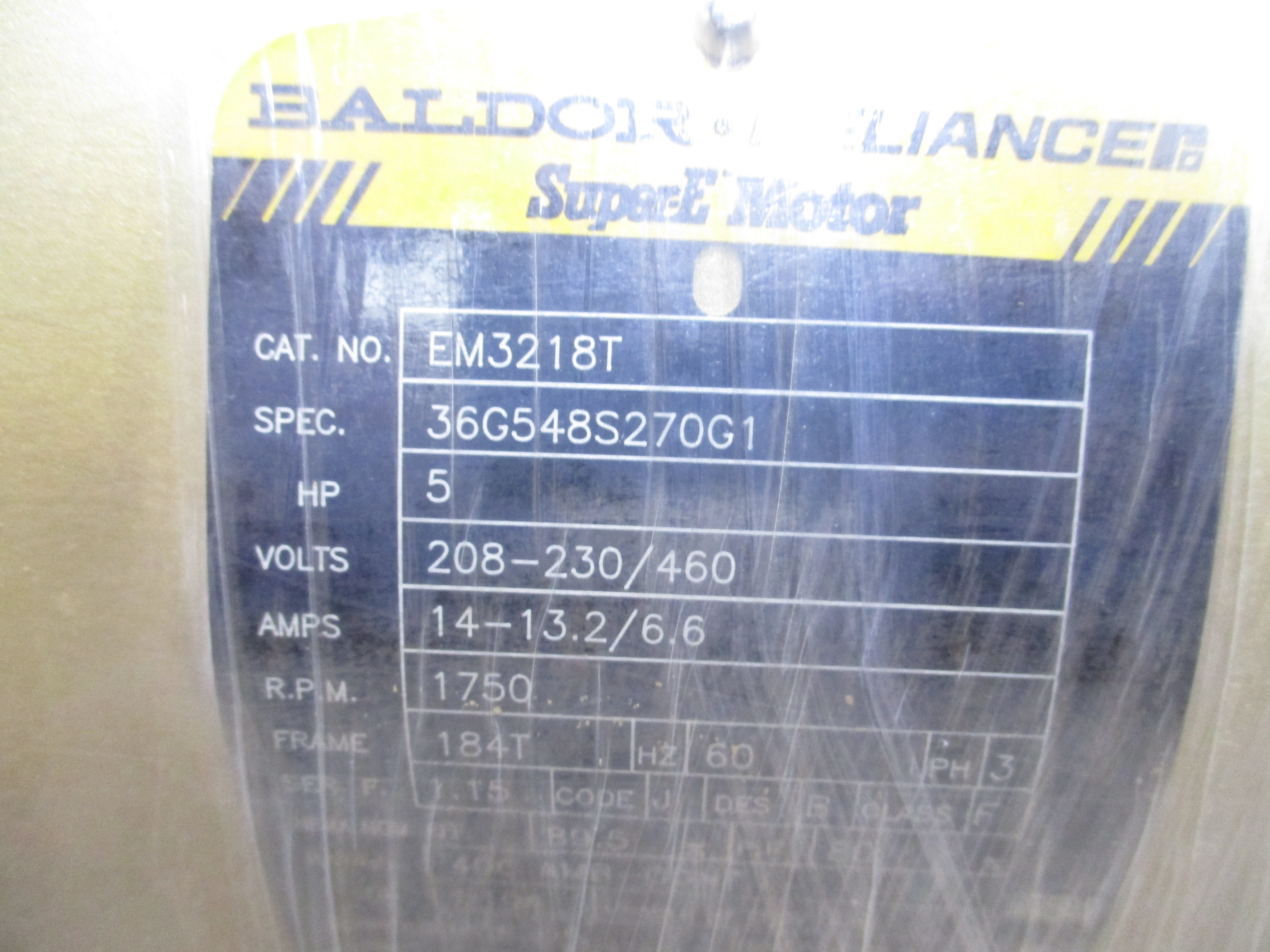BALDOR EM3218T 208-230/460V 14-13.2/6.6A NSMP