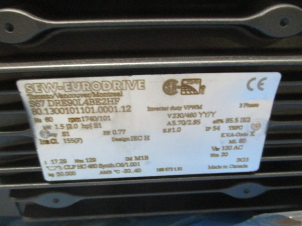 SEW-EURODRIVE S67DRE90L4BE2HF 230/460V 5.70/2.85A NSMP