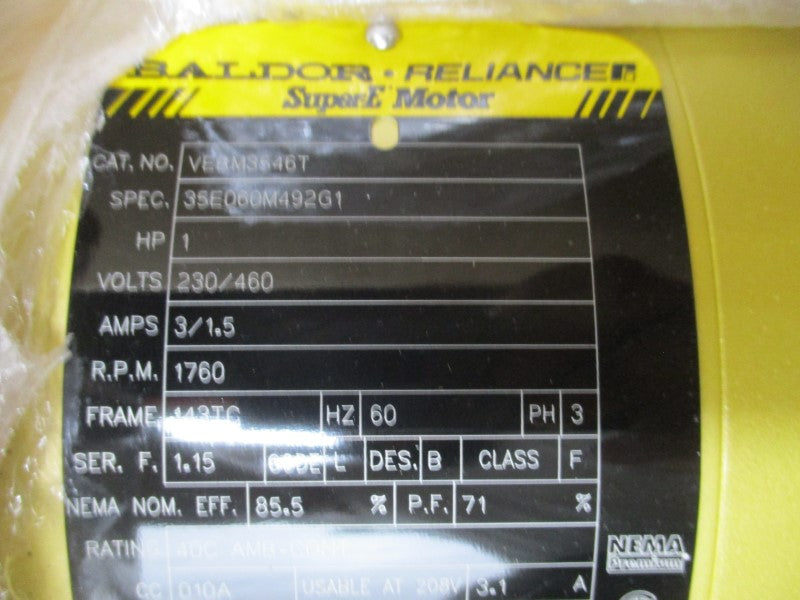 BALDOR VEBM3546T 230/460V 3/1.5A NSMP