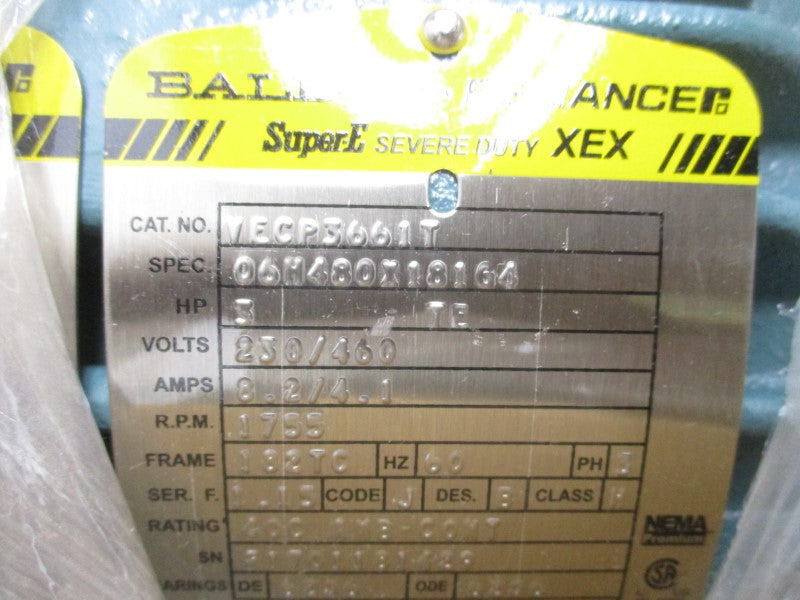 BALDOR VECP3661T 230/460V 8.2/4.1A NSMP