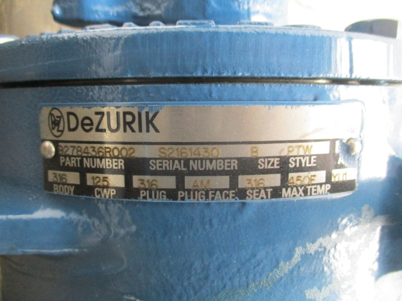 DEZURIK 9278436R002 8" 125 PTW NSNP