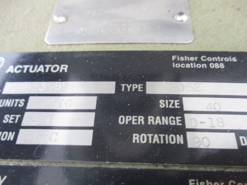 FISHER V5001052 1052 3" SIZE 40 0-18PSI UNMP