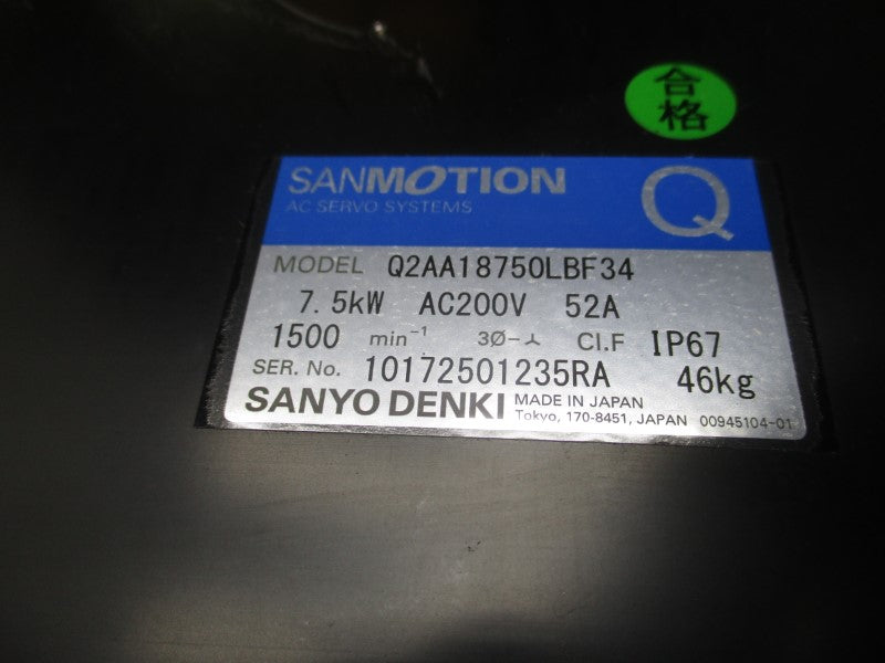 SANYO DENKI Q2AA18750LBF34 200VAC 52A NSNP
