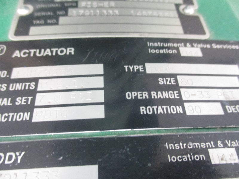 FISHER 1052 SIZE 60 8560 0-33PSI 5" UNMP
