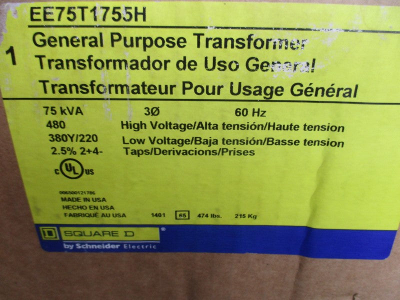 SQUARE D EE75T1755H 480V 90.2A NSMP
