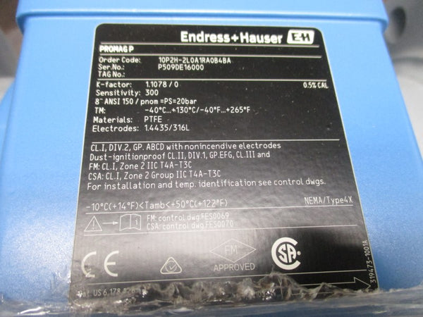 ENDRESS+HAUSER 10P2H-2L0A1RA0B4BA 85-250VAC NSMP