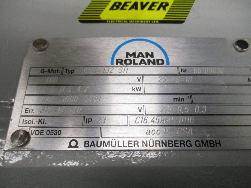 MAN ROLAND  AGN132SH 400V 29-29-16A NSNP
