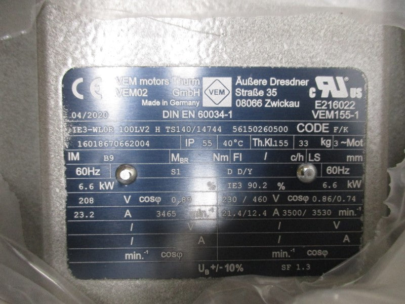 BECKER 16018670662004 230/460V 21.4/12.4A NSMP