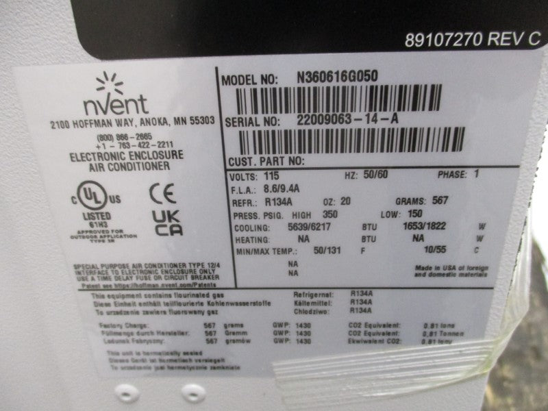 NVENT N360616G050 115V 8.6/9.4A 150-350PSI NSNP