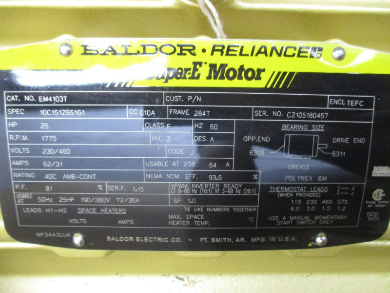 BALDOR EM4103T 230/460V 62/31A NSMP