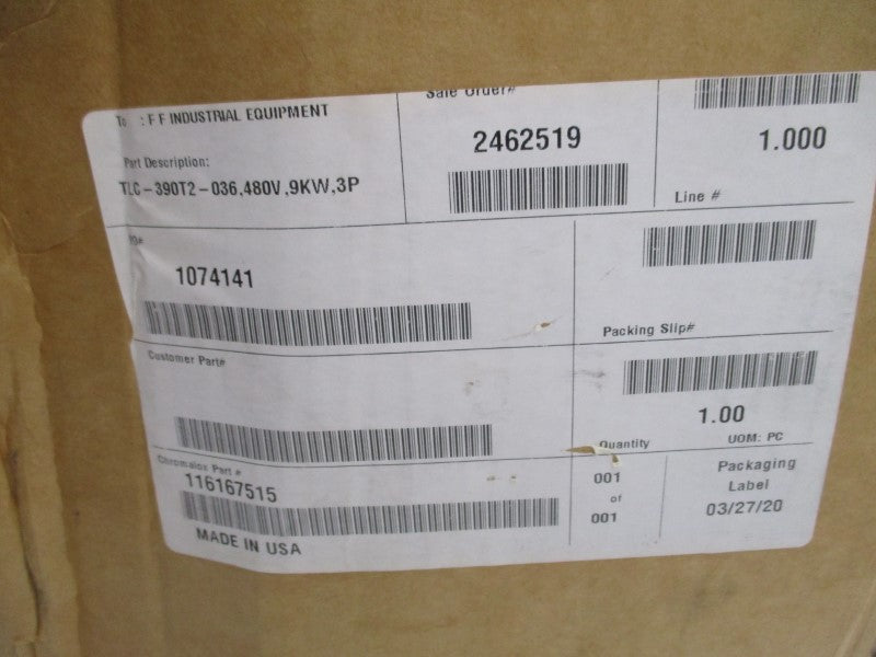 CHROMALOX OVER THE SIDE IMMERSION HEATER TLC=390T2-036 480V 9KW 3P  NSFS
